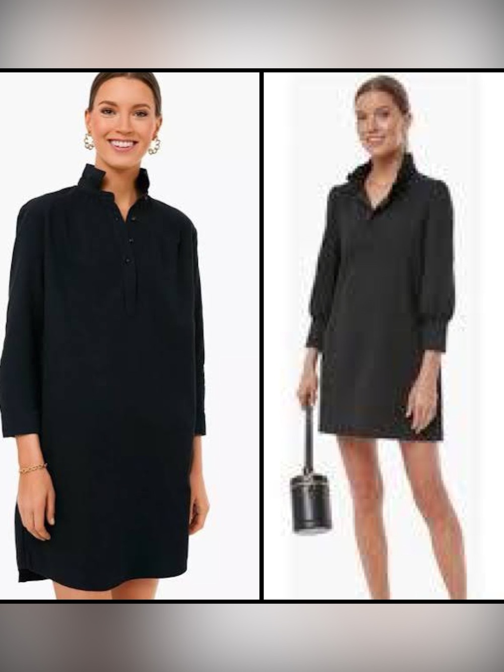 Pomander Place Tuckernuck Black Charlotte Terry Ruffle Neck Shift Dress XXXL